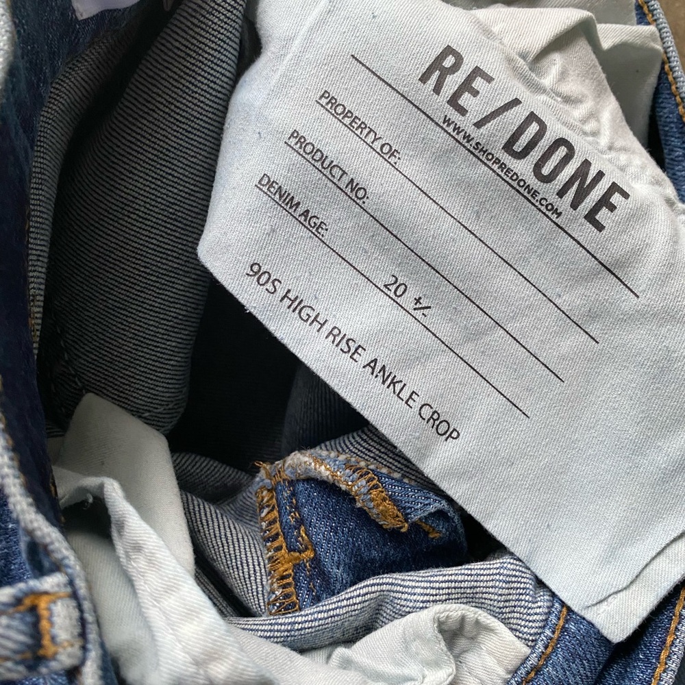 RE/DONE 90’s High Rise Ankle Crop Jean, 26